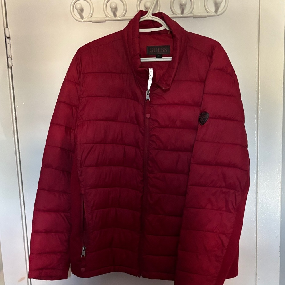 Guess Cherry Red Quilted Jacket